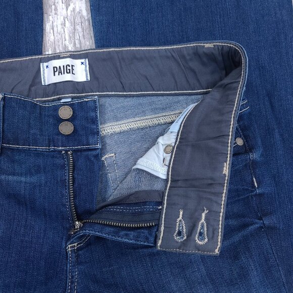 PAIGE Jeans Womens 29x34 Hidden Hills Bootcut Flare Avalon Blue Denim Mid Rise - Picture 7 of 10